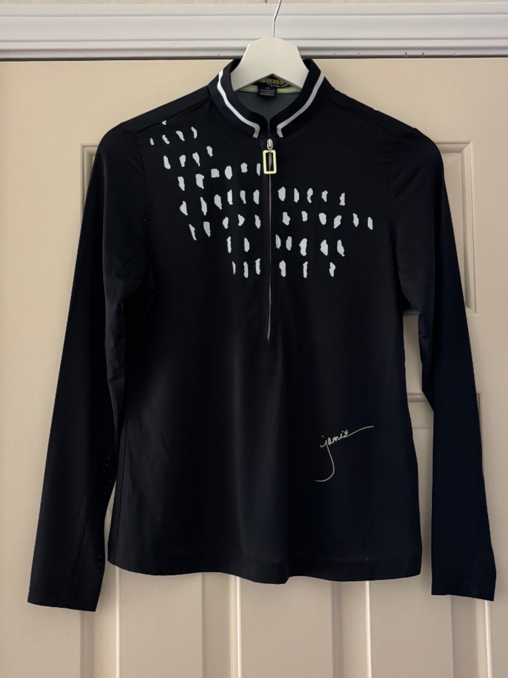 Jamie Sadock Sunsense Long Sleeve Lightweight Black Golf Quarter Zip - XS